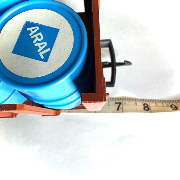 LGB 4045 FLATCAR WITH 5 ARAL BLUE DRUM IN ORIGINAL BOX train car - Picture 7 of 7